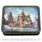 Шкатулка с художественной росписью "Храм Василия Блаженного"