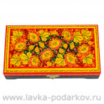 Деревянная шкатулка "Цветы". Хохлома