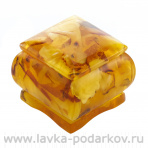 Шкатулка из янтаря квадратная