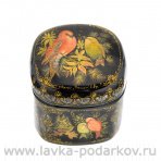 Лаковая миниатюра шкатулка "Птичка" Палех