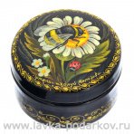 Лаковая миниатюра шкатулка "Шмель". Холуй