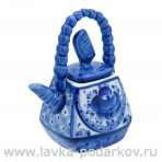 Чайник коллекционный "Сумочка". Гжель