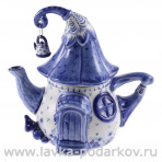 Чайник "Теремок". Гжель
