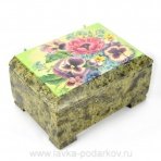 Шкатулка "Фиалки" средняя