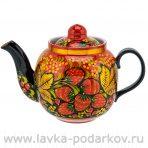 Чайник заварочный 0,5 л "Клубника". Хохлома