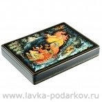 Шкатулка "Русская тройка. Зима" Палех