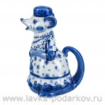 Чайник коллекционный "Крыса". Гжель