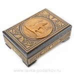 Шкатулка из бересты "Лошадь" прямоугольная