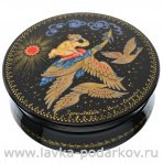 Лаковая миниатюра Шкатулка "Гуси-лебеди". Холуй