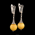 Серьги с янтарем (серебро 925*) 5,06 гр.