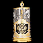 Подстаканник с ложкой "Герб РФ" Златоуст
