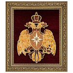 Панно янтарное "Герб МЧС" 33х39 см