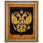 Картина янтарная "Герб РФ" 35х45 см
