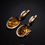 Серьги с янтарем (серебро 925*) 9.39 гр.