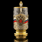 Подстаканник "Герб РФ. Танки". Златоуст
