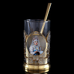 Подстаканник с ложкой "Сказки. Русские красавицы". Златоуст