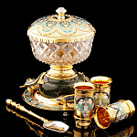 Икорница "Два осетра" с рюмками. Златоуст