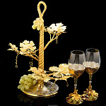 Ваза для фруктов с фужерами(2 шт.). Златоуст