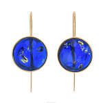 Серьги со вставкой из янтаря. Серебро 925*. Вес 13,08 г