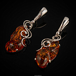 Серьги с янтарем (серебро 925*) 8,99 гр.