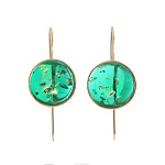Серьги со вставкой из янтаря. Серебро 925*. Вес 12,64 г