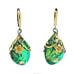 Серьги со вставкой из янтаря. Серебро 925*. Вес 11,64 г