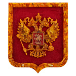 Янтарное панно "Герб РФ на щите" 39х45 см