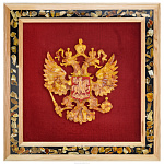 Панно янтарное "Герб РФ" 40х40 см